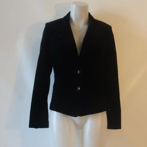 NWT Womens Kai-aakmann Black Velour 2 Button Blazer Sz L *